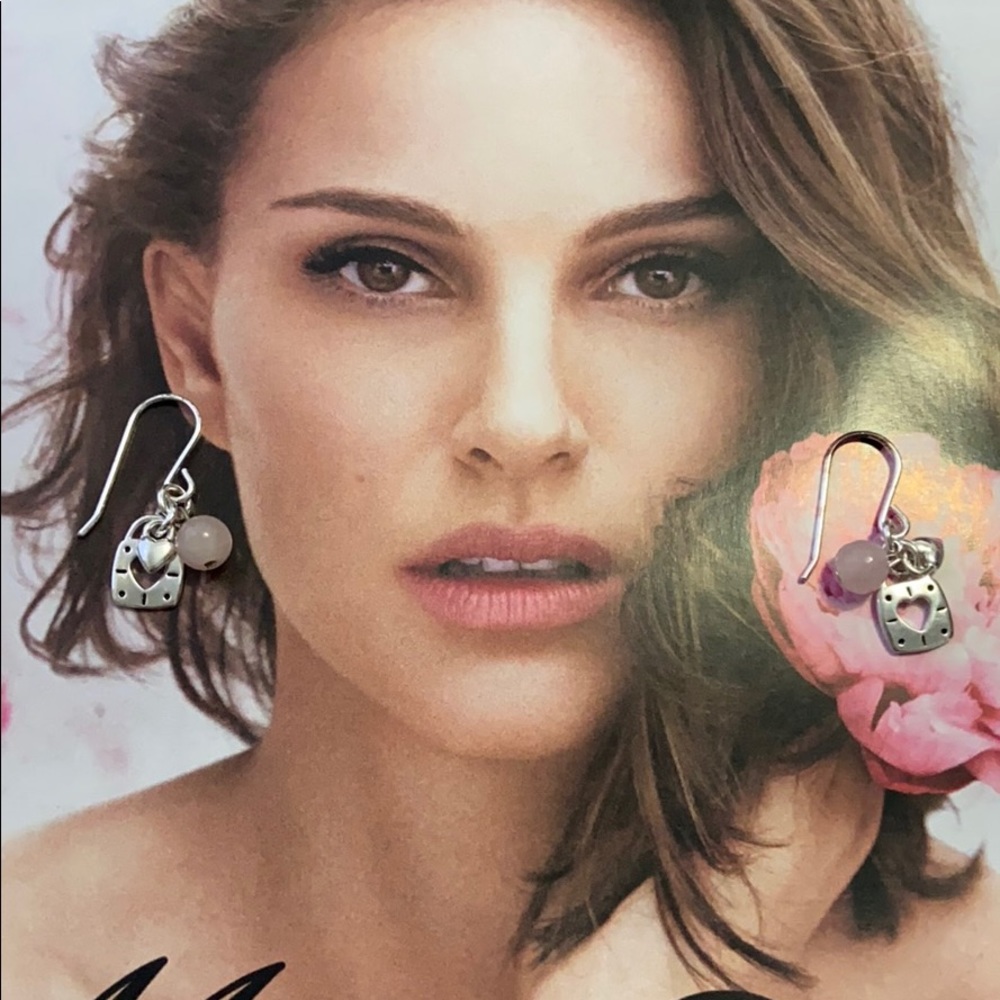 🎀 Rose quarts dangling earrings